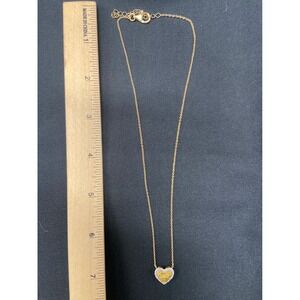 Affinity Yellow Diamond Heart Necklace, 14k gold over Sterling Adj. 16-18 In